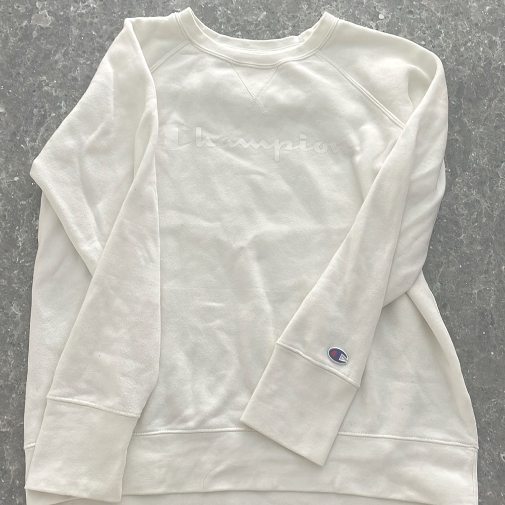 White Champion Pullover Crewneck